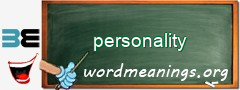 WordMeaning blackboard for personality